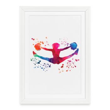 Cheerpom pom girls Mom Cheerleading - Affiche encadrée (27 × 37 cm) - blanc - Devant