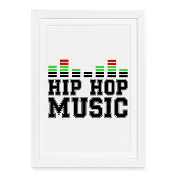 Hip Hop Music - Framed poster (27 × 37 cm) - white - Front