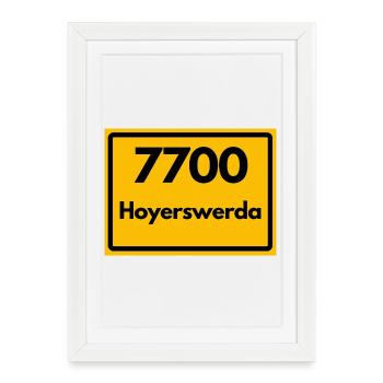 ALTE POSTLEITZAHL PLZ, SACHSEN 7700 HOYERSWERDA - Gerahmtes Poster (27 × 37 cm) - Weiß - Vorne
