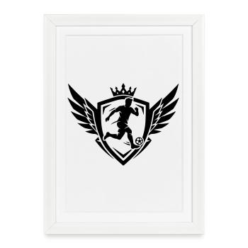 Blason du football Football - Affiche encadrée (27 × 37 cm) - blanc - Devant