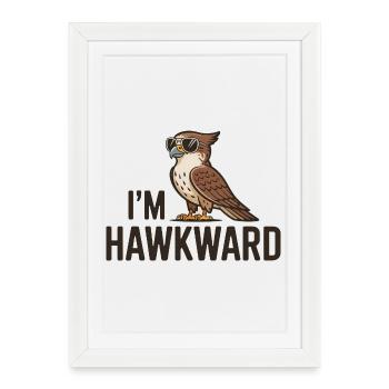 Falke Sunglasses à Hawkward qui dit un griffon drôle - Affiche encadrée (27 × 37 cm) - blanc - Devant