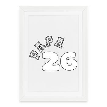 Papa 26 Vintage Collegiate Print - Framed poster (27 × 37 cm) - white - Front