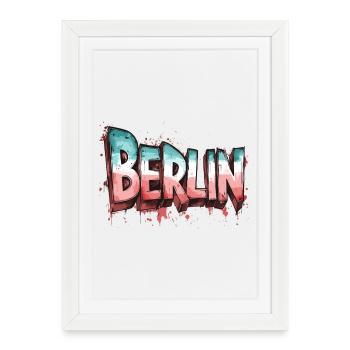Berlin Graffiti Font Street Art Urban Style - Framed poster (27 × 37 cm) - white - Front