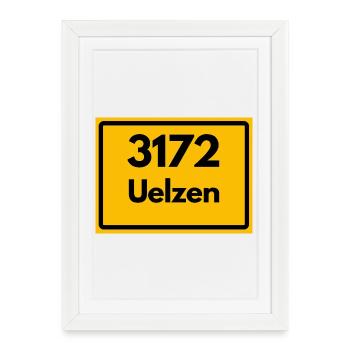 ALTE POSTLEITZAHL 3172 PLZ UELZEN NIEDERSACHSEN - Gerahmtes Poster (27 × 37 cm) - Weiß - Vorne