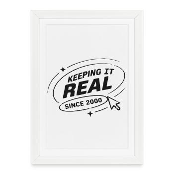 Keeping It Real Logo rétro 2000 - Affiche encadrée (27 × 37 cm) - blanc - Devant