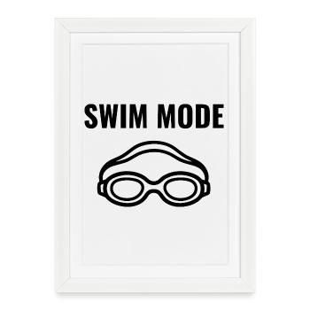 Natation en mode natation - Affiche encadrée (27 × 37 cm) - blanc - Devant