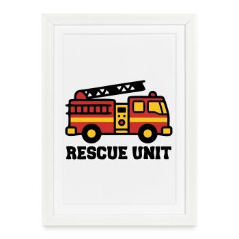 Fire Truck Logo - Framed poster (27 × 37 cm) - white - Front