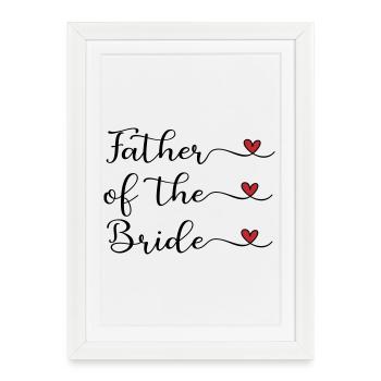 Père de la Mariée - Affiche encadrée (27 × 37 cm) - blanc - Devant