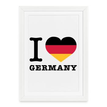 I love Germany | Herz | Heart - Affiche encadrée (27 × 37 cm) - blanc - Devant
