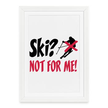 I hate skis - Framed poster (27 × 37 cm) - white - Front