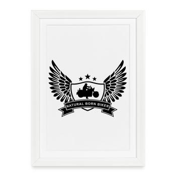 natural_born_biker_1 - Affiche encadrée (27 × 37 cm) - blanc - Devant