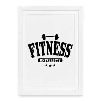 Fitness University - Framed poster (27 × 37 cm) - white - Front
