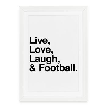 live love laugh and football - Framed poster (27 × 37 cm) - white - Front