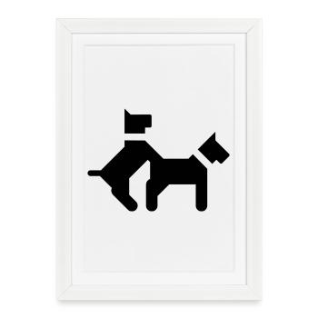 Baise des chiens - Affiche encadrée (27 × 37 cm) - blanc - Devant