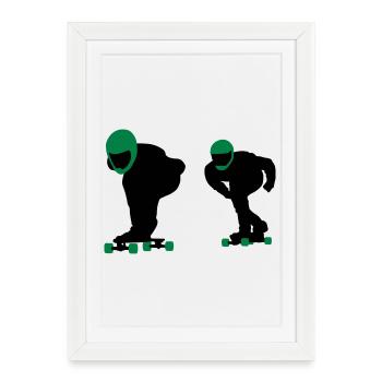 longboard - Affiche encadrée (27 × 37 cm) - blanc - Devant