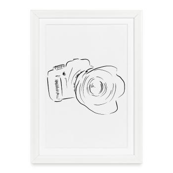 camera - Framed poster (27 × 37 cm) - white - Front