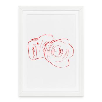 camera - Framed poster (27 × 37 cm) - white - Front