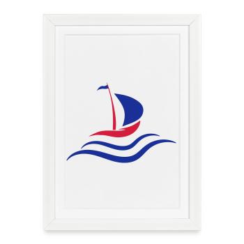 Voilier - Affiche encadrée (27 × 37 cm) - blanc - Devant