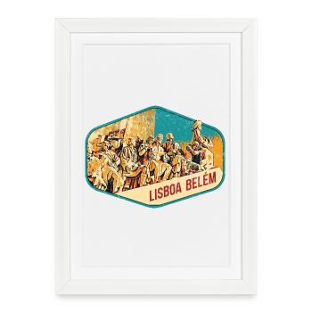 Lisbonne Portugal, belle ville Belem - Affiche encadrée (27 × 37 cm) - blanc - Devant