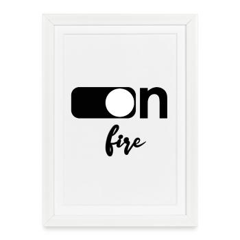 En feu - Affiche encadrée (27 × 37 cm) - blanc - Devant