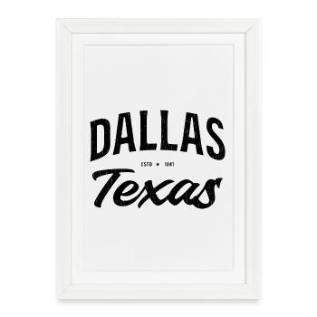 Dallas Texas USA Foundation Year Design - Framed poster (27 × 37 cm) - white - Front