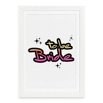 Bride to be retro look bachelor party engagement bachelor party - Framed poster (27 × 37 cm) - white - Front