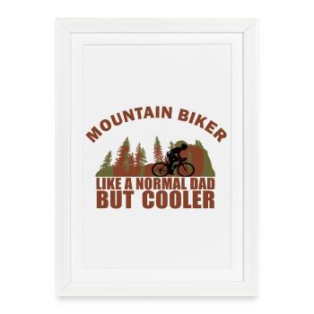 Papa VTT - Affiche encadrée (27 × 37 cm) - blanc - Devant