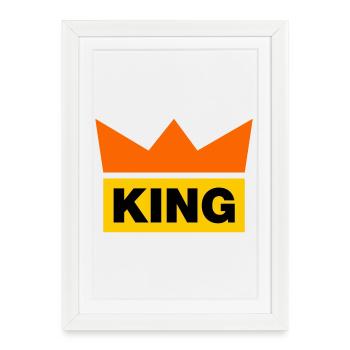 King / 3 Couleurs - Affiche encadrée (27 × 37 cm) - blanc - Devant