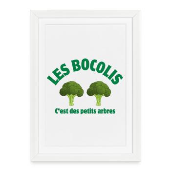 brocoli, légumes, végan, brocoli humour - Affiche encadrée (27 × 37 cm) - blanc - Devant