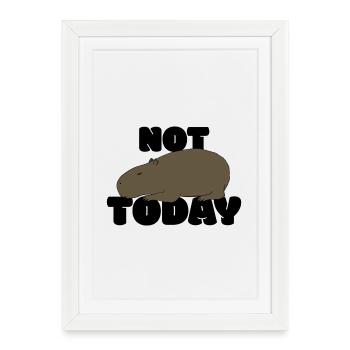 Pas aujourd’hui Capybara - Affiche encadrée (27 × 37 cm) - blanc - Devant
