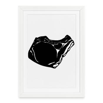 Steak - Framed poster (27 × 37 cm) - white - Front