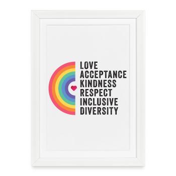 LGBT Pride Month - Love. Acceptance. Kindness. - Framed poster (27 × 37 cm) - white - Front