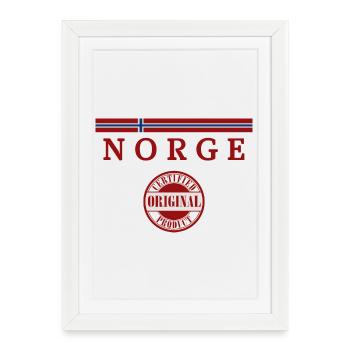 Norwegian flag, Norwegian pride - Framed poster (27 × 37 cm) - white - Front