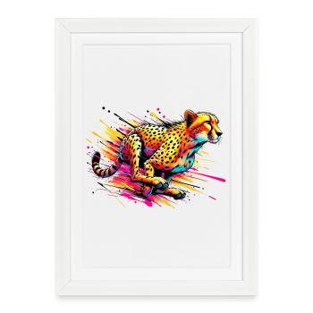 Cheetah - Framed poster (27 × 37 cm) - white - Front