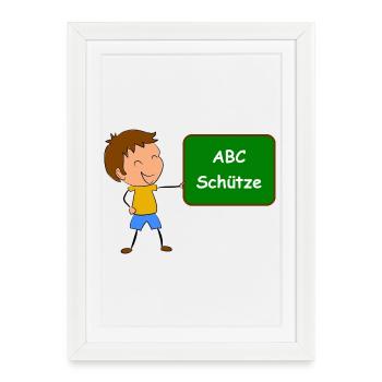Einschulung ABC Schütze - Gerahmtes Poster (27 × 37 cm) - Weiß - Vorne