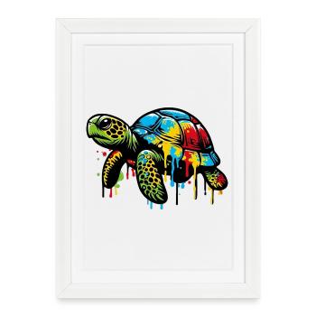 Turtle - Framed poster (27 × 37 cm) - white - Front