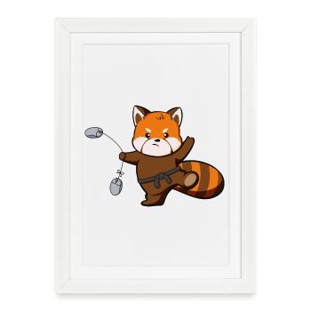 Cute Panda Does Kung Fu - Framed poster (27 × 37 cm) - white - Front