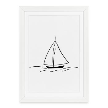 Voilier 2 - Affiche encadrée (27 × 37 cm) - blanc - Devant