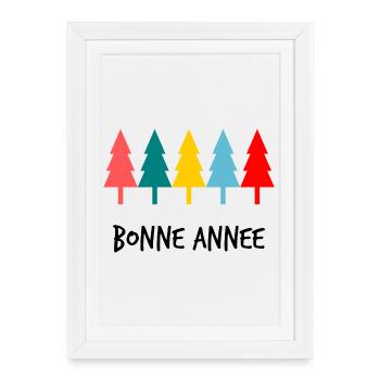 BONNE ANNEE. SAINT SYLVESTRE. MEILLEURS VOEUX - Affiche encadrée (27 × 37 cm) - blanc - Devant
