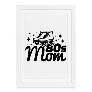 Maman des années 80 - Affiche encadrée (27 × 37 cm) - blanc - Devant