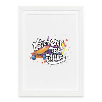 Skateboard Graffiti Motivation Design - Framed poster (27 × 37 cm) - white - Front
