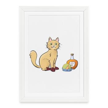 Chat-rentais - Affiche encadrée (27 × 37 cm) - blanc - Devant