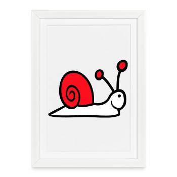 Snail Shell Cute Cute Happy Cool - Framed poster (27 × 37 cm) - white - Front