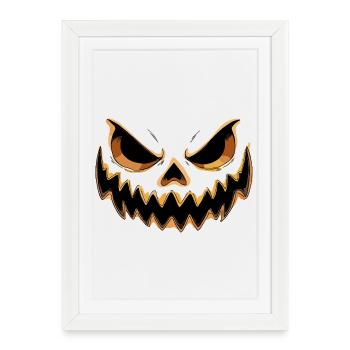 Grim Pumpkin Face for Halloween Boo - Framed poster (27 × 37 cm) - white - Front