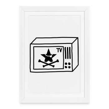 Pirate TV – Free TV & Punk Style - Affiche encadrée (27 × 37 cm) - blanc - Devant