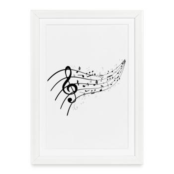 Black night with music knot - Framed poster (27 × 37 cm) - white - Front