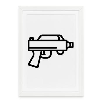 pistolet à eau - Affiche encadrée (27 × 37 cm) - blanc - Devant