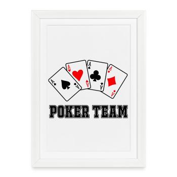 Équipe de poker - Affiche encadrée (27 × 37 cm) - blanc - Devant