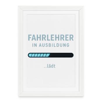 Driving instructor in training - Framed poster (27 × 37 cm) - white - Front