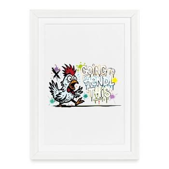 Going to Hendl This Graffiti Denglisch Spruch - Framed poster (27 × 37 cm) - white - Front